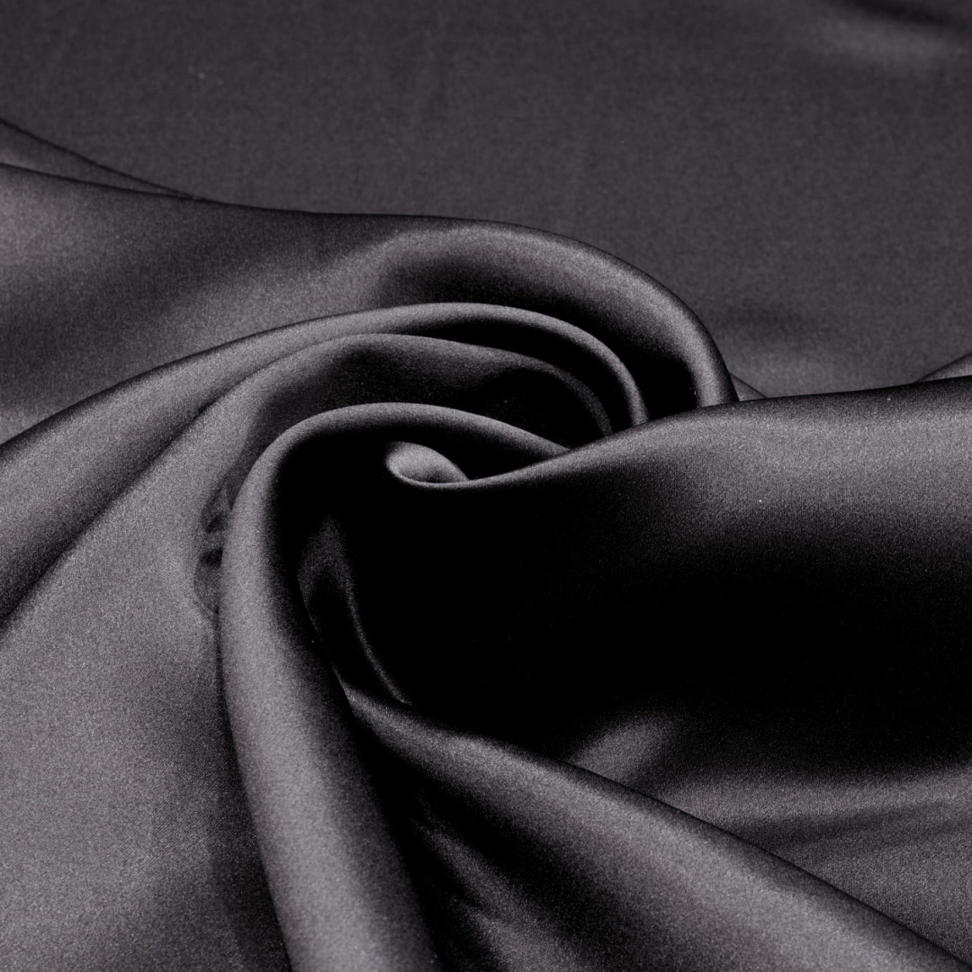 KS-07 Szal typu komin damski na szyj� z satyny, czarny